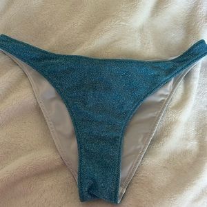PINK glitter blue bathing suit bottoms